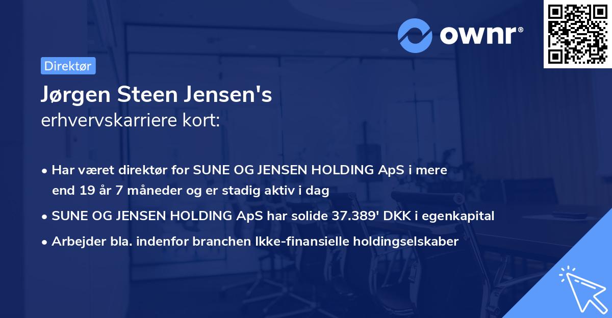 Jørgen Steen Jensen's erhvervskarriere kort