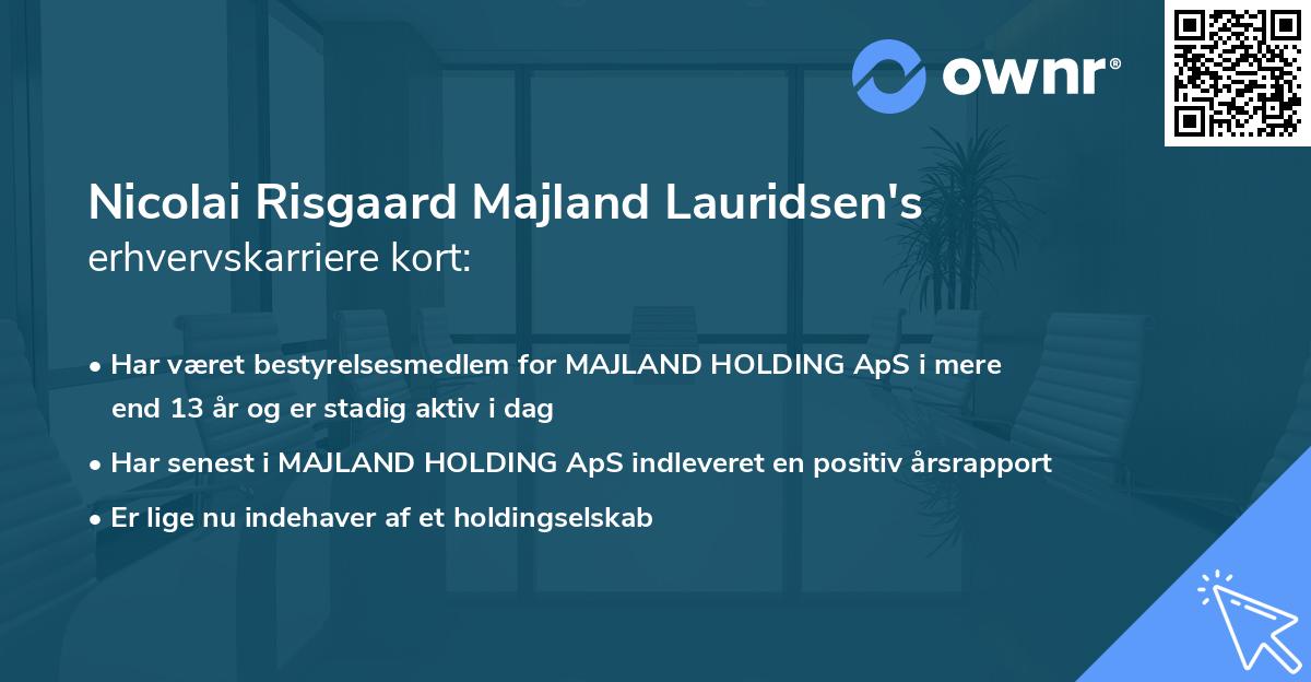 Nicolai Risgaard Majland Lauridsen's erhvervskarriere kort