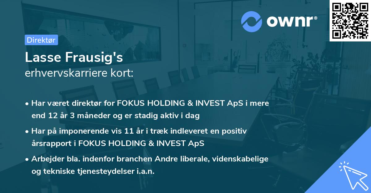 Lasse Frausig's erhvervskarriere kort