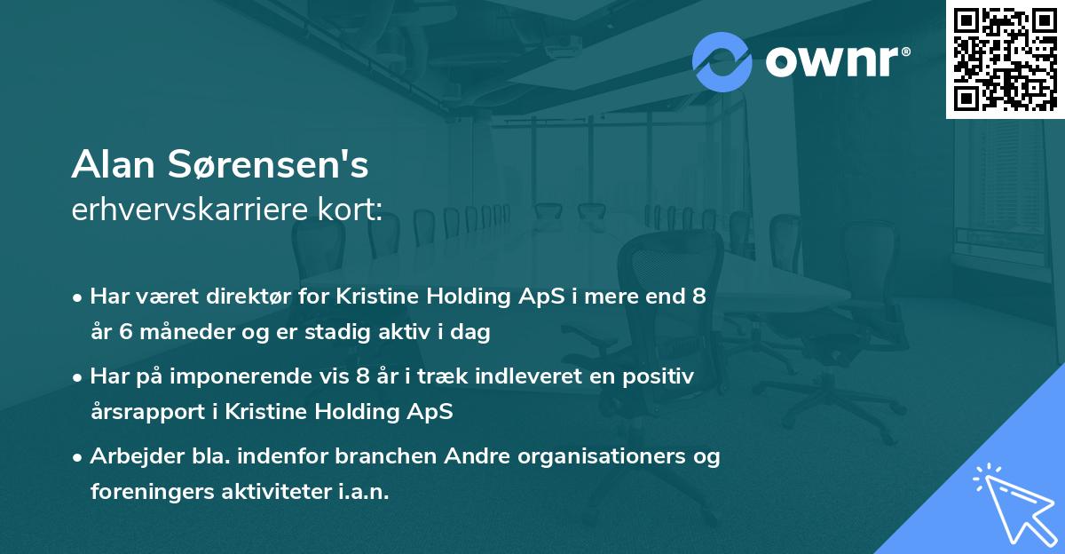Alan Sørensen's erhvervskarriere kort