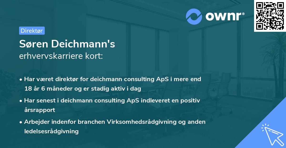 Søren Deichmann's erhvervskarriere kort