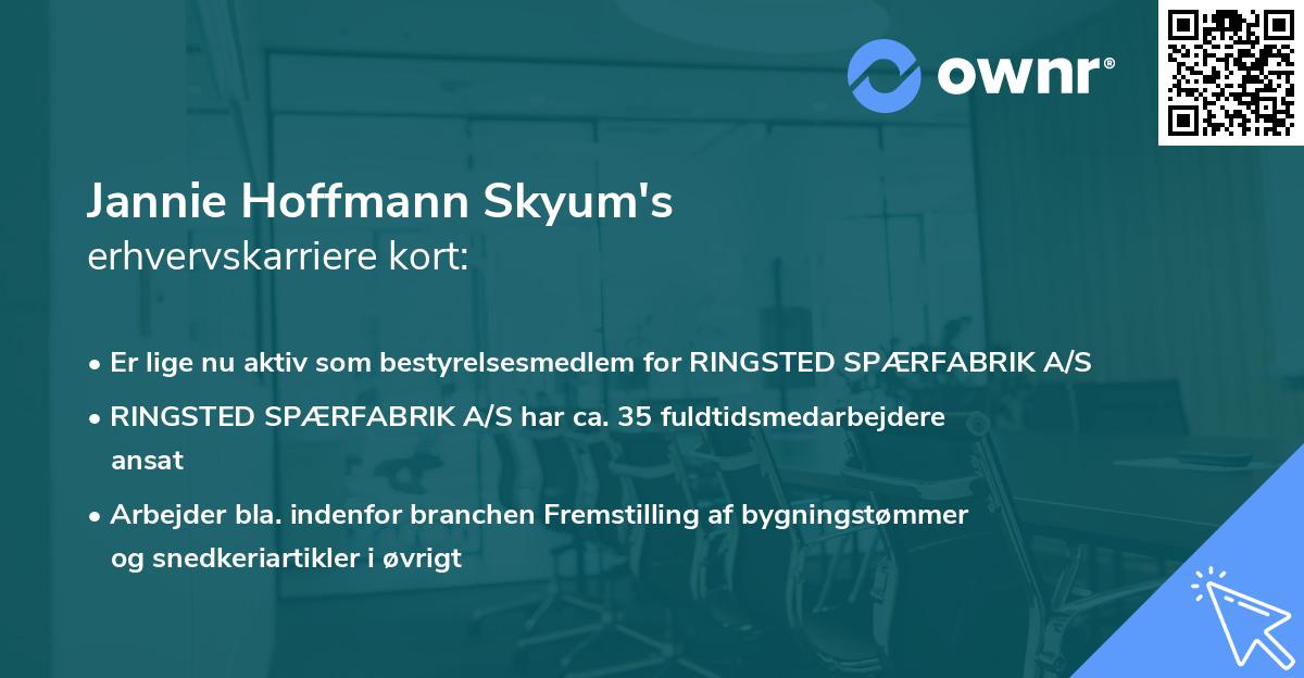 Jannie Hoffmann Skyum's erhvervskarriere kort