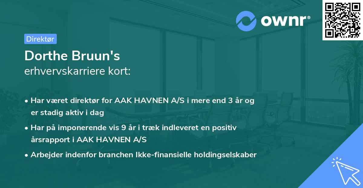 Dorthe Bruun's erhvervskarriere kort