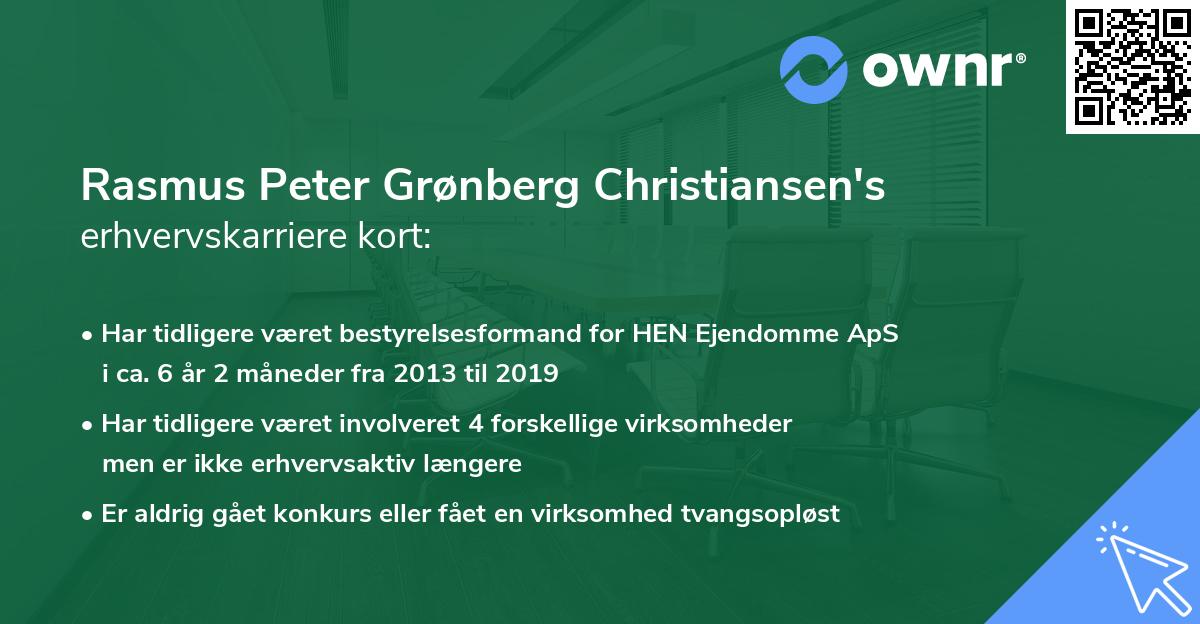Rasmus Peter Grønberg Christiansen's erhvervskarriere kort