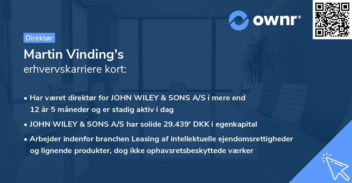 Martin Vinding's erhvervskarriere kort