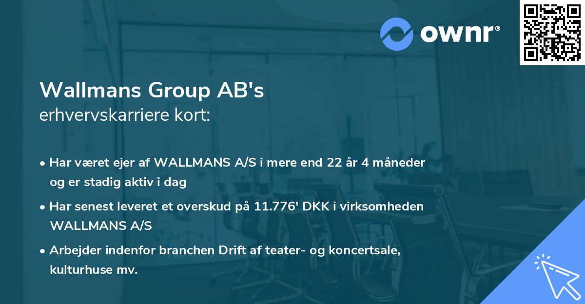 Wallmans Group AB's erhvervskarriere kort