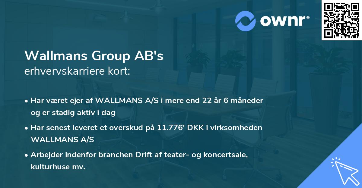 Wallmans Group AB's erhvervskarriere kort