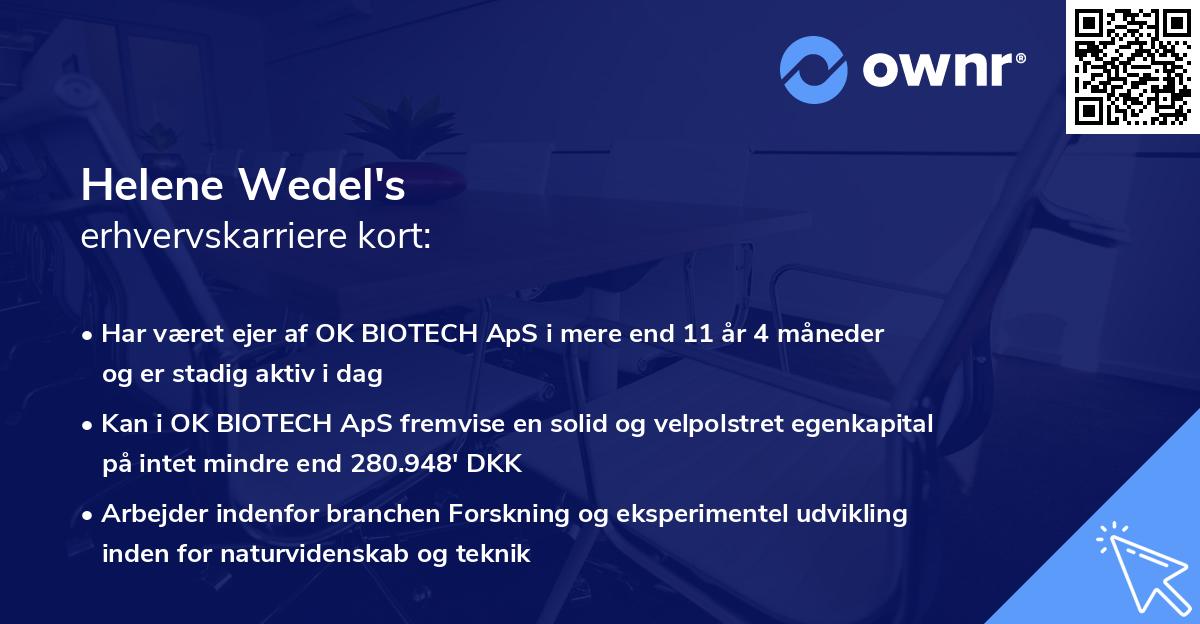 Helene Wedel's erhvervskarriere kort