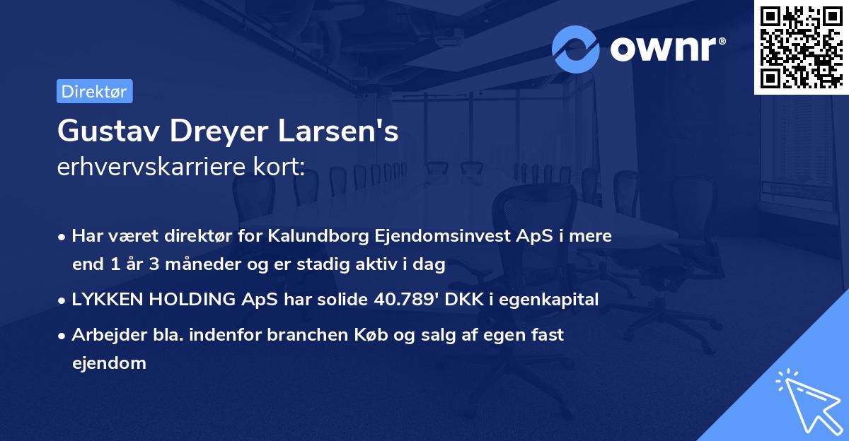 Gustav Dreyer Larsen's erhvervskarriere kort