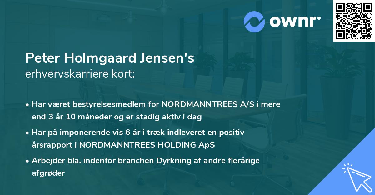 Peter Holmgaard Jensen's erhvervskarriere kort