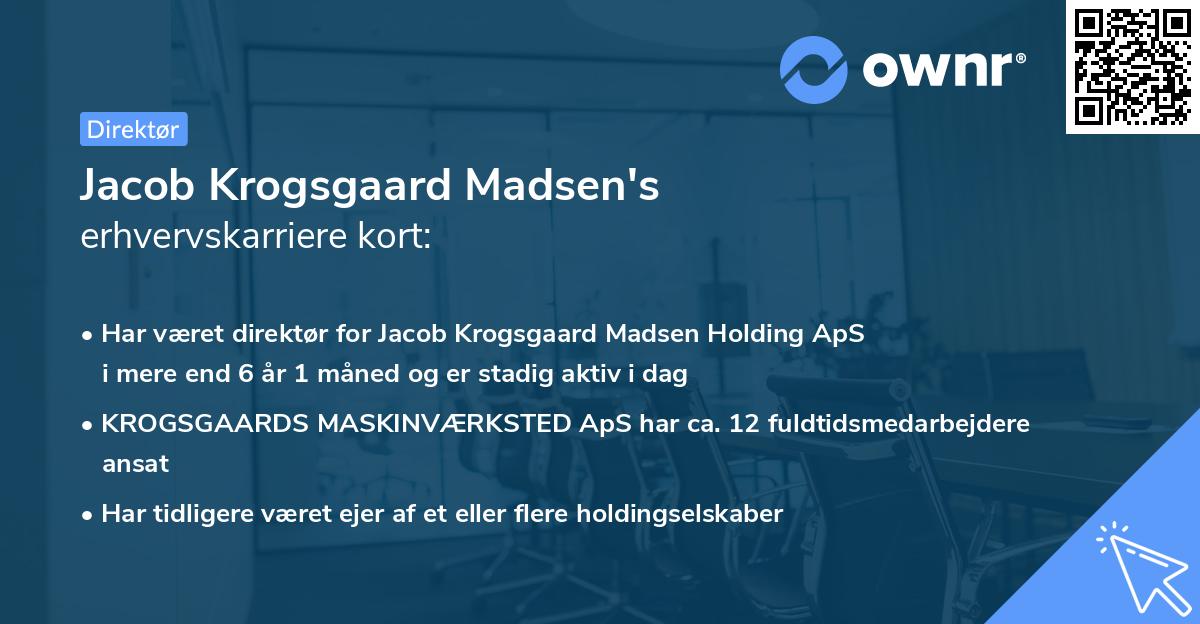 Jacob Krogsgaard Madsen's erhvervskarriere kort