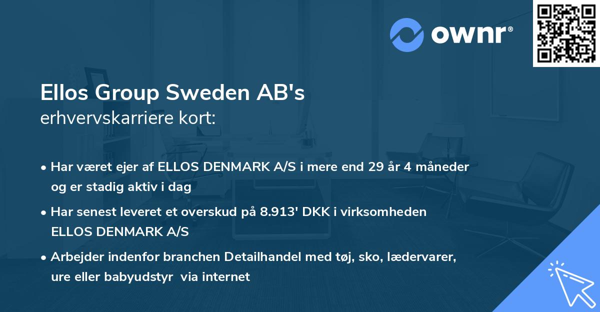 Ellos Group Sweden AB's erhvervskarriere kort