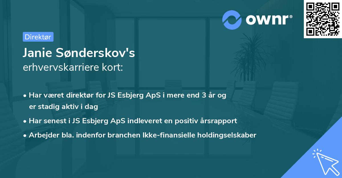 Janie Sønderskov's erhvervskarriere kort