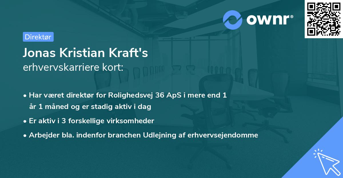 Jonas Kristian Kraft's erhvervskarriere kort