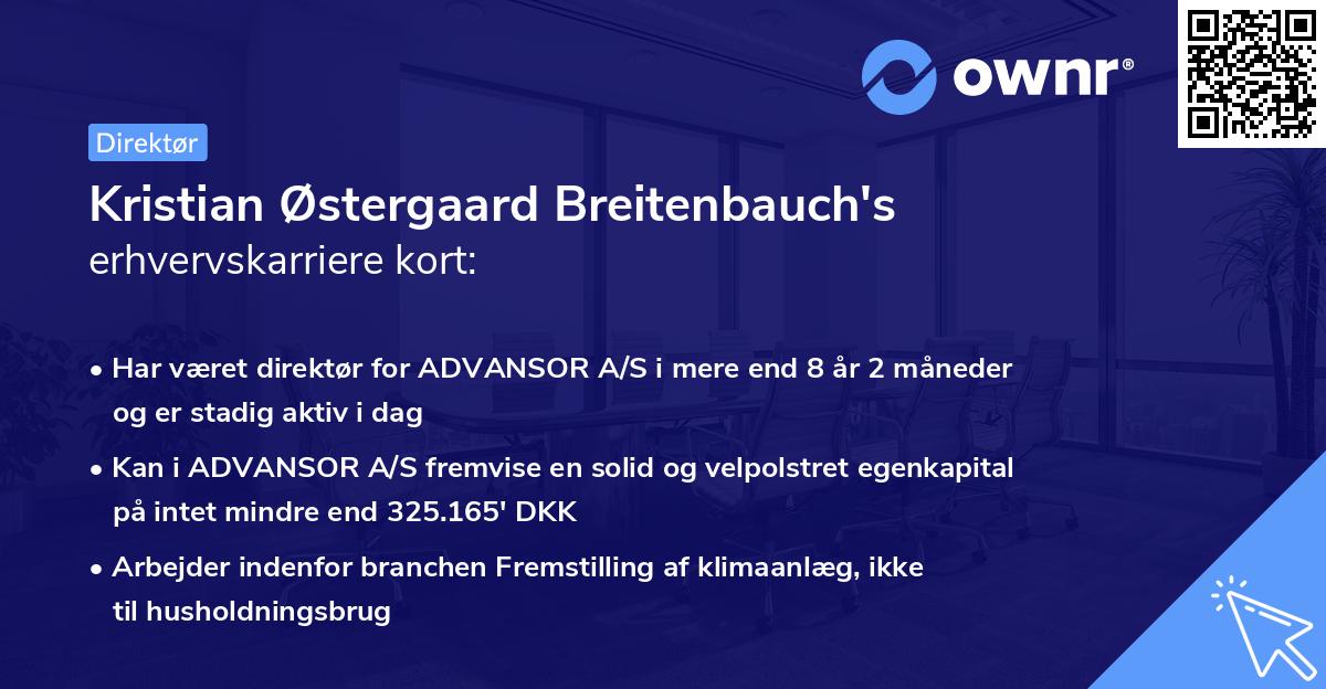 Kristian Østergaard Breitenbauch's erhvervskarriere kort