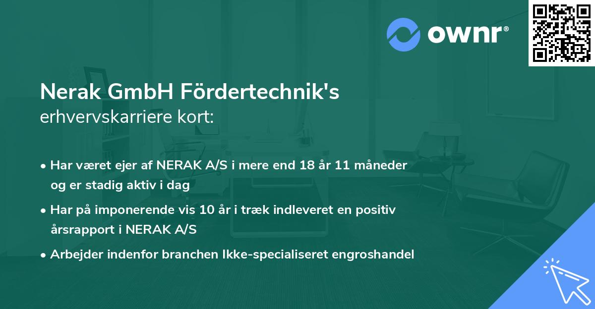 Nerak GmbH Fördertechnik's erhvervskarriere kort