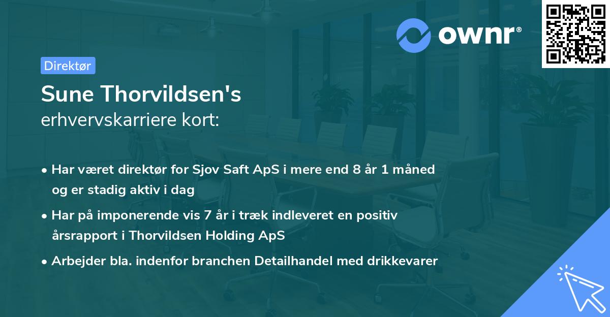Sune Thorvildsen's erhvervskarriere kort