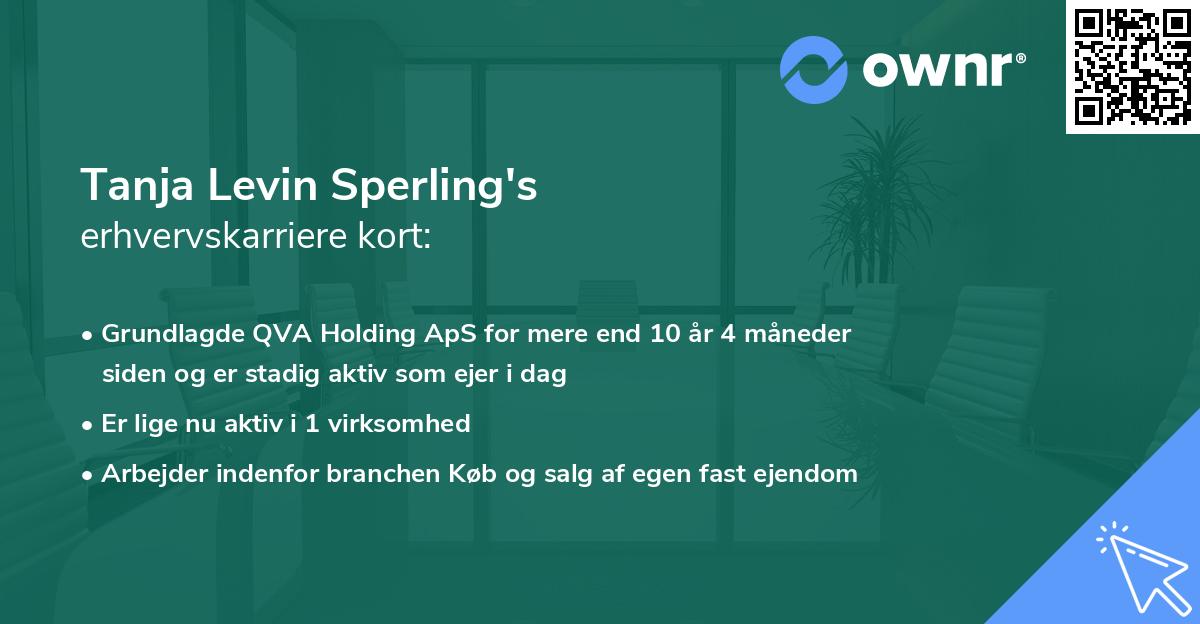 Tanja Levin Sperling's erhvervskarriere kort