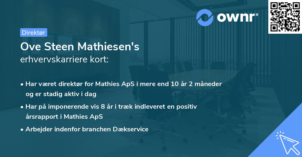 Ove Steen Mathiesen's erhvervskarriere kort
