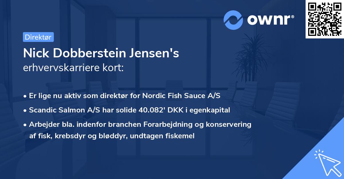 Nick Dobberstein Jensen's erhvervskarriere kort