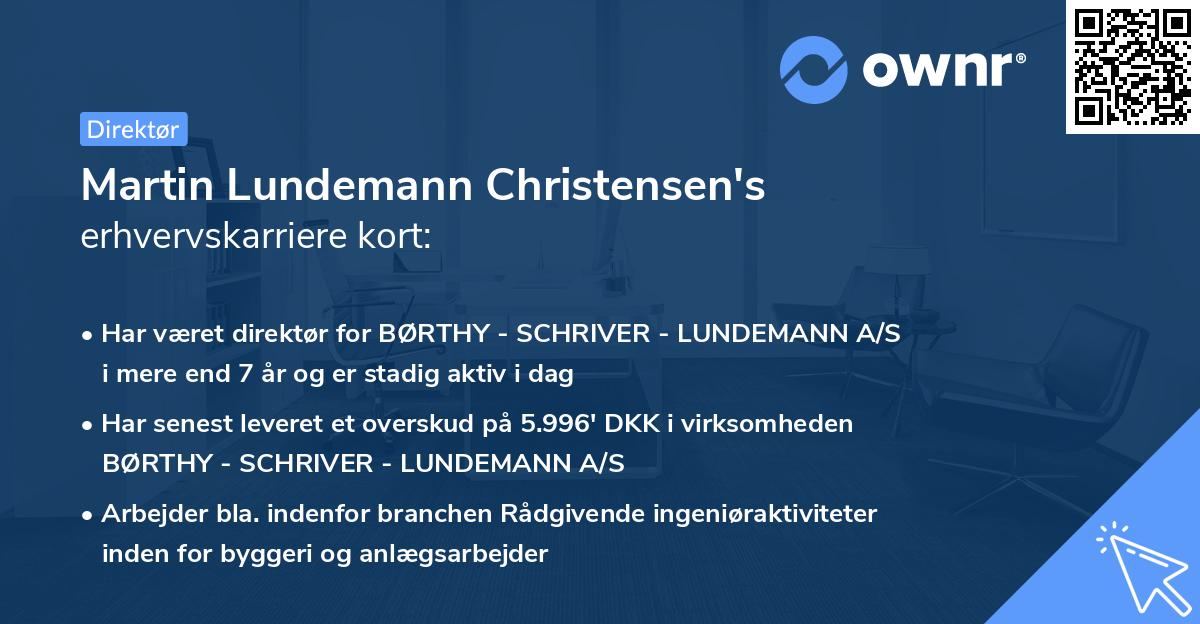 Martin Lundemann Christensen's erhvervskarriere kort