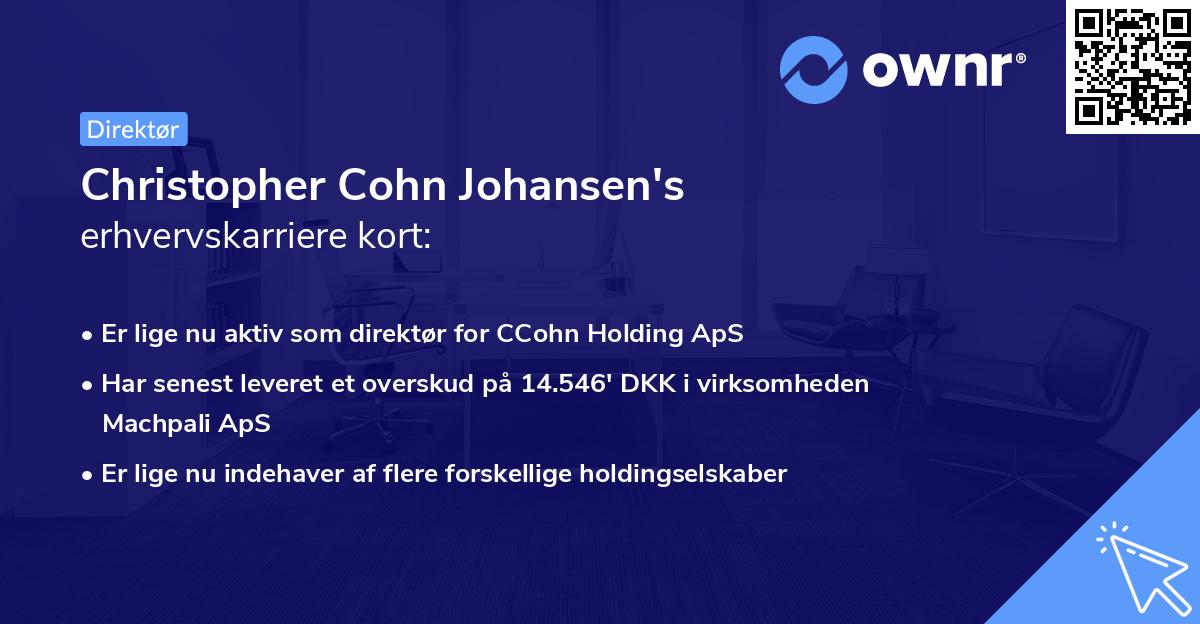 Christopher Cohn Johansen's erhvervskarriere kort