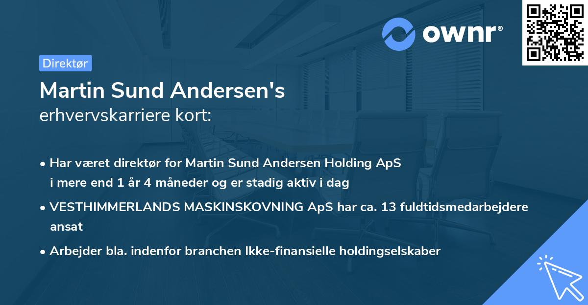 Martin Sund Andersen's erhvervskarriere kort