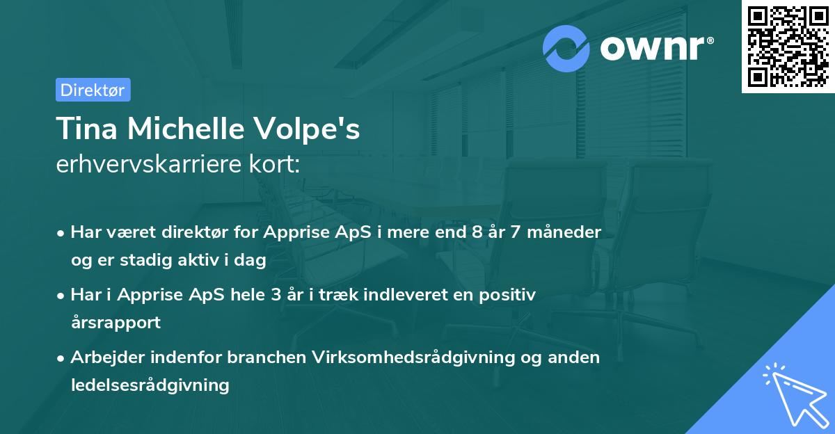 Tina Michelle Volpe's erhvervskarriere kort