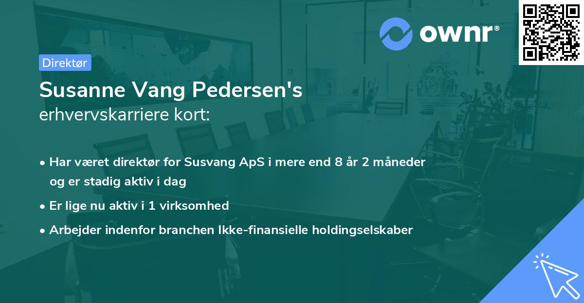 Susanne Vang Pedersen's erhvervskarriere kort
