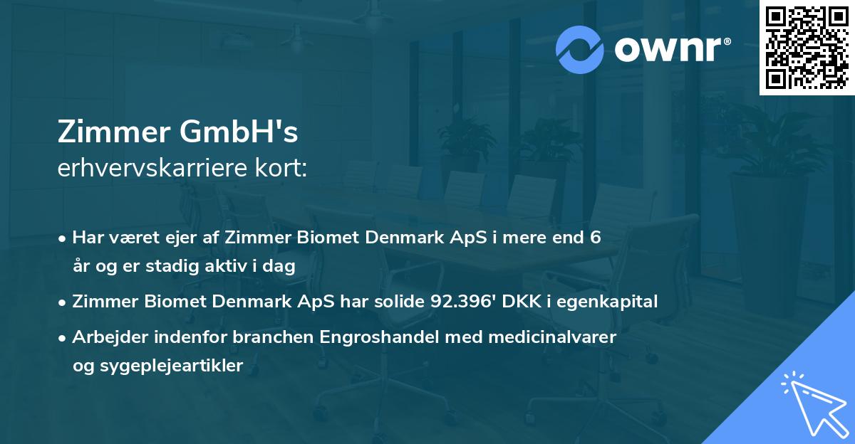 Zimmer GmbH's erhvervskarriere kort