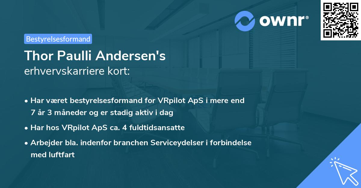 Thor Paulli Andersen's erhvervskarriere kort