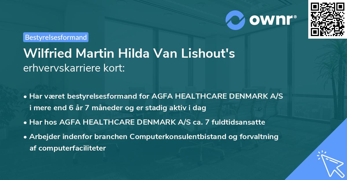 Wilfried Martin Hilda Van Lishout's erhvervskarriere kort
