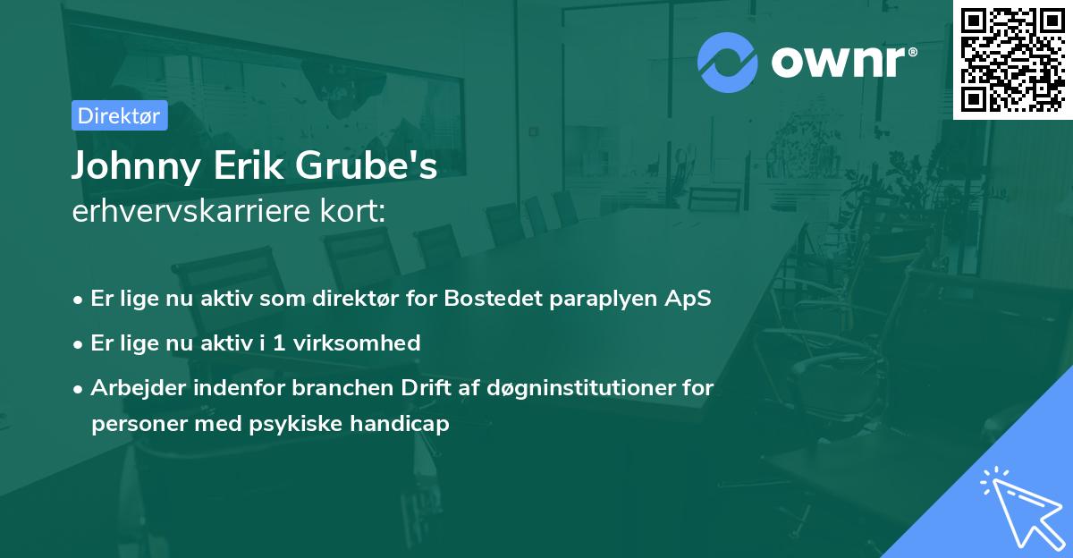 Johnny Erik Grube's erhvervskarriere kort