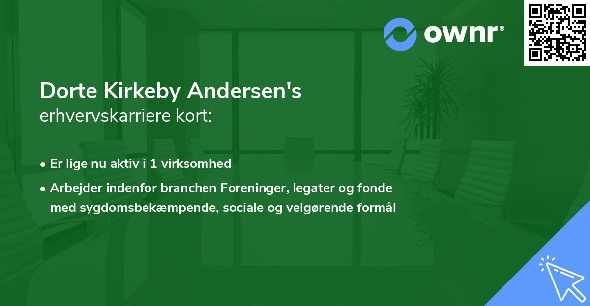 Dorte Kirkeby Andersen's erhvervskarriere kort