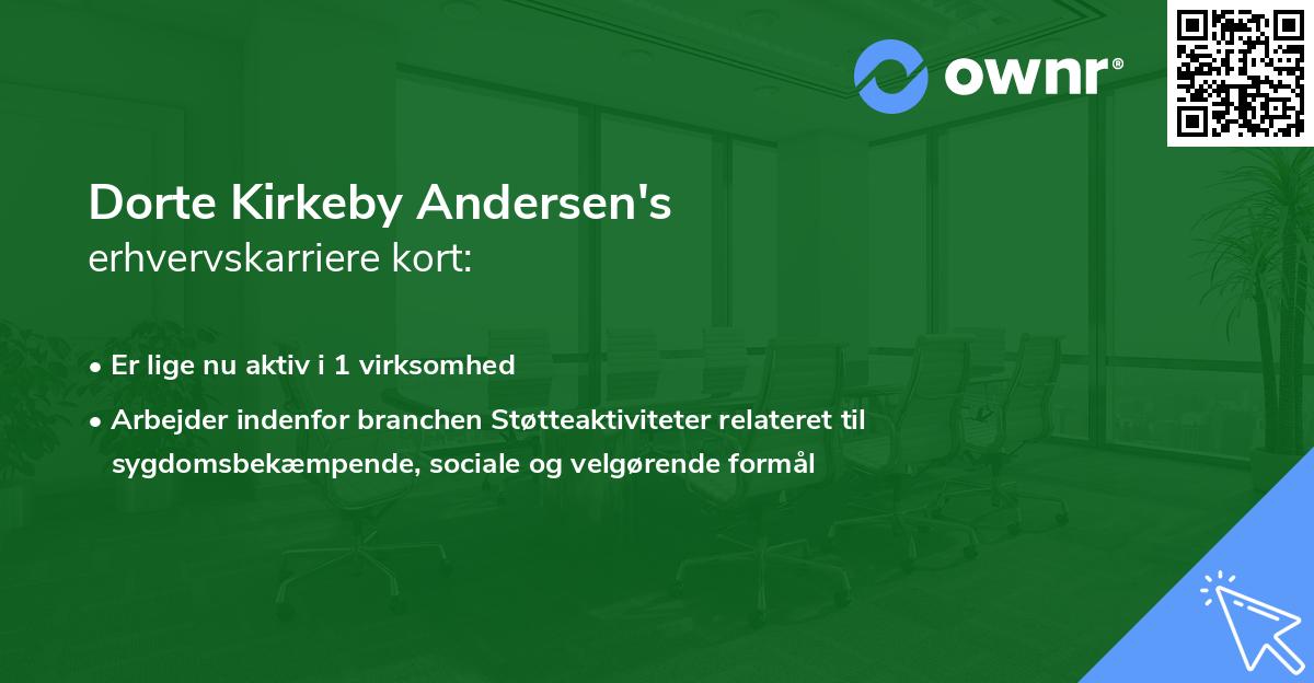 Dorte Kirkeby Andersen's erhvervskarriere kort