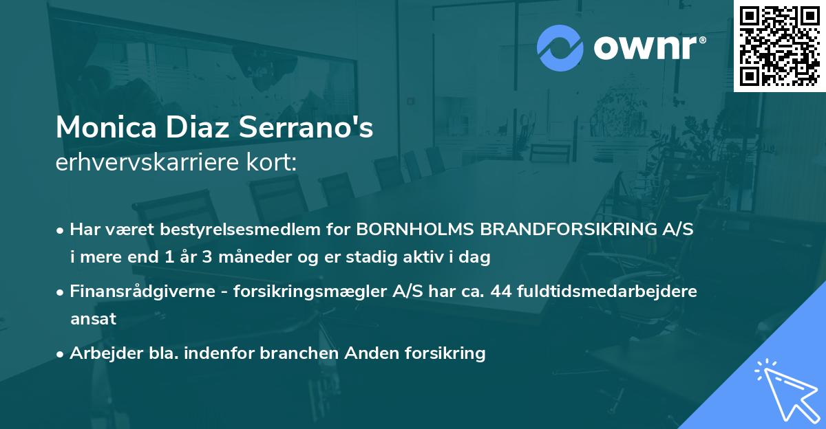 Monica Diaz Serrano's erhvervskarriere kort