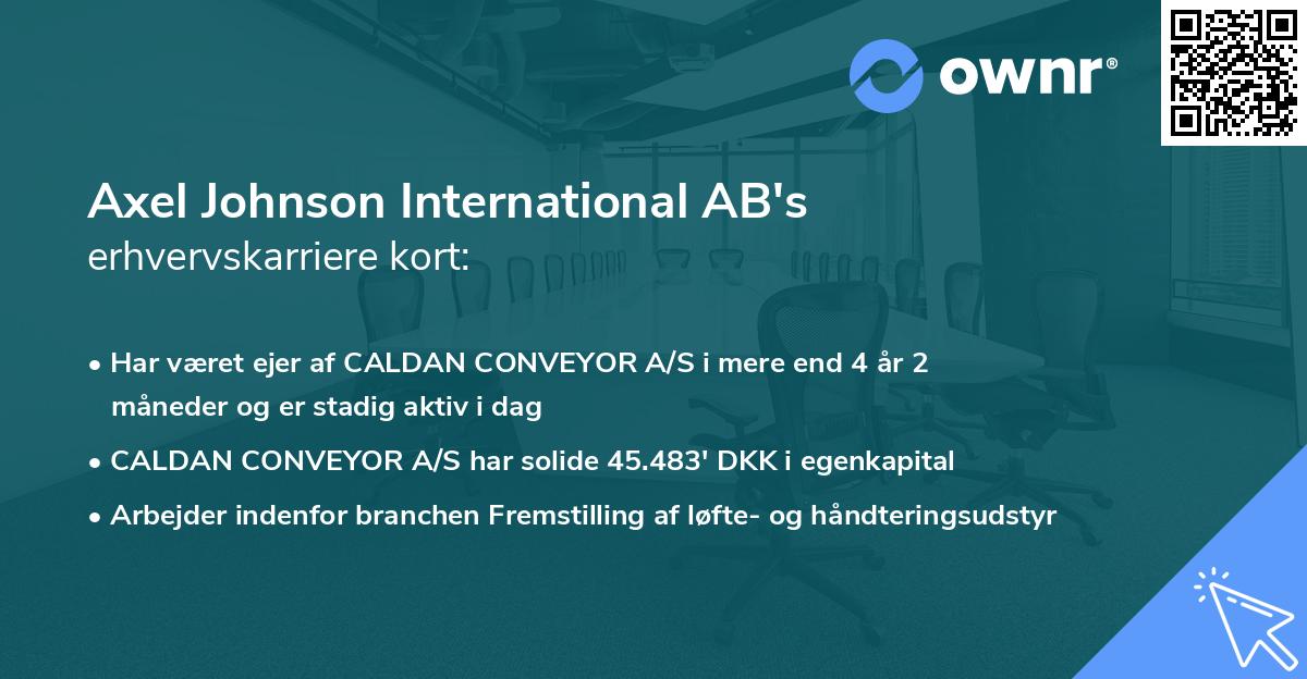 Axel Johnson International AB's erhvervskarriere kort