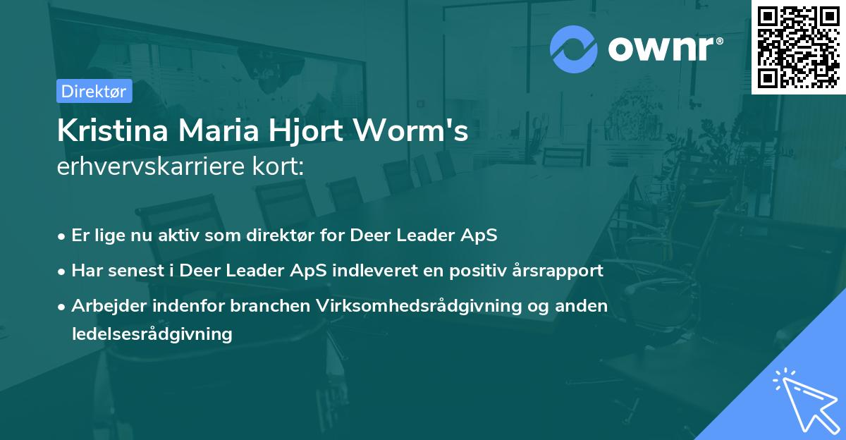 Kristina Maria Hjort Worm's erhvervskarriere kort