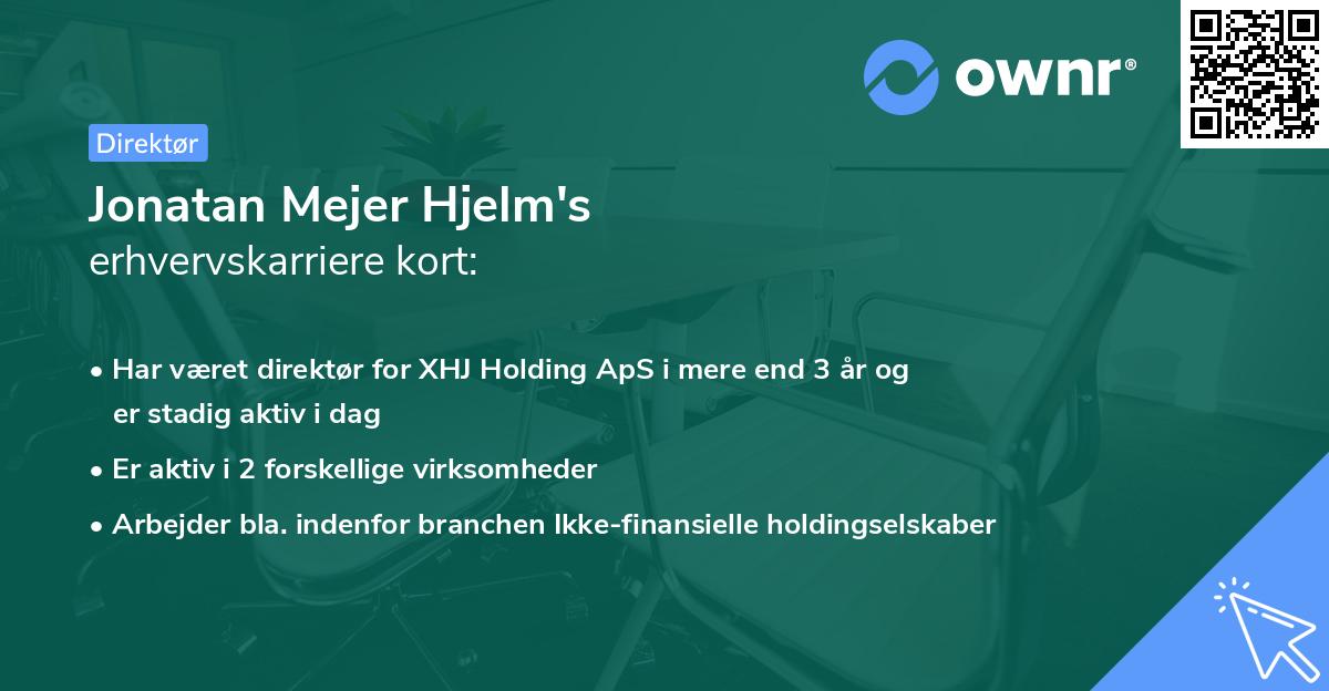 Jonatan Mejer Hjelm's erhvervskarriere kort
