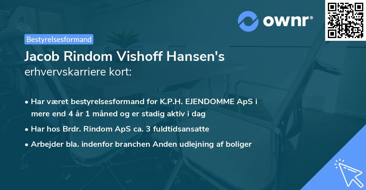 Jacob Rindom Vishoff Hansen's erhvervskarriere kort
