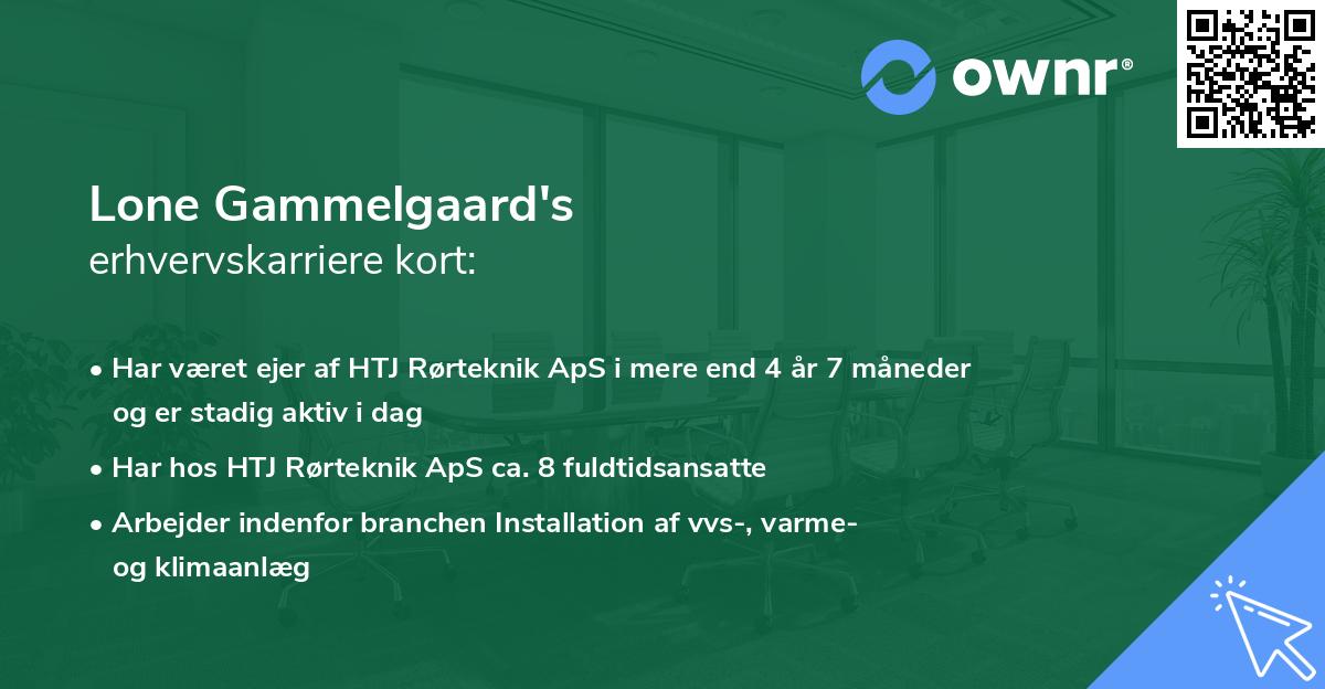 Lone Gammelgaard's erhvervskarriere kort