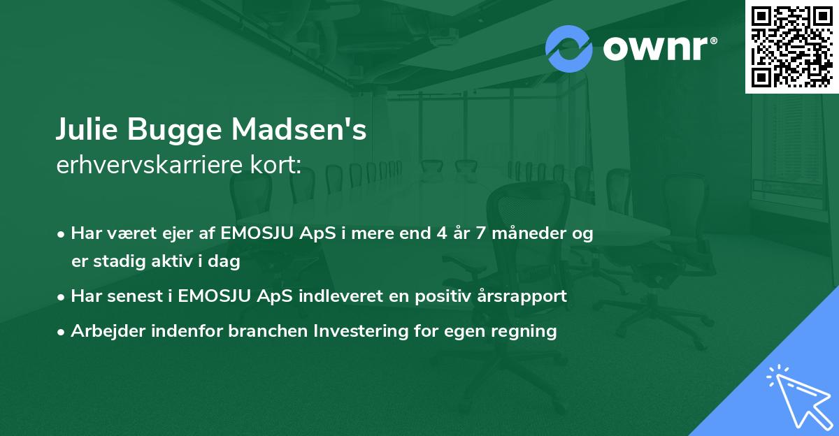 Julie Bugge Madsen's erhvervskarriere kort