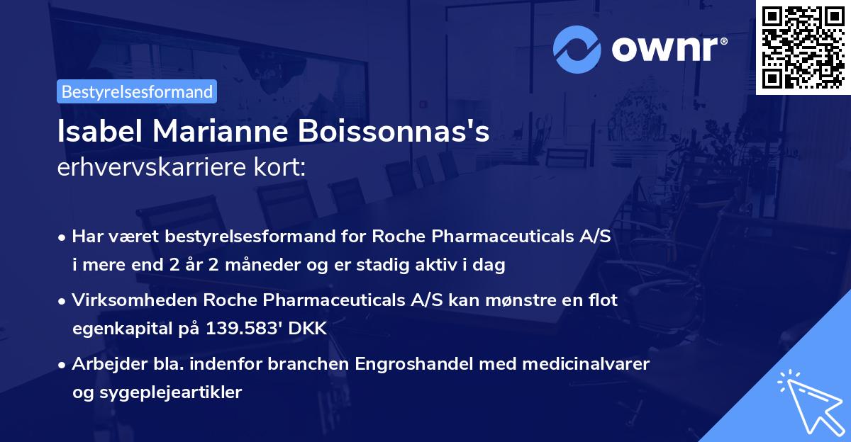 Isabel Marianne Boissonnas's erhvervskarriere kort