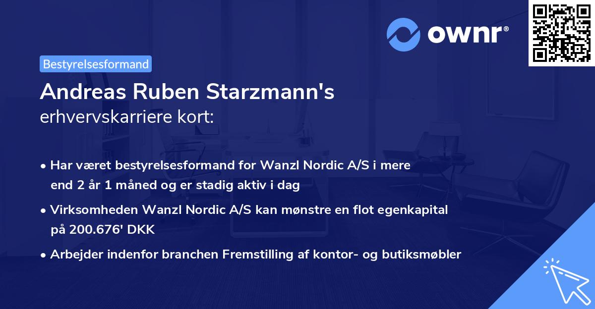 Andreas Ruben Starzmann's erhvervskarriere kort