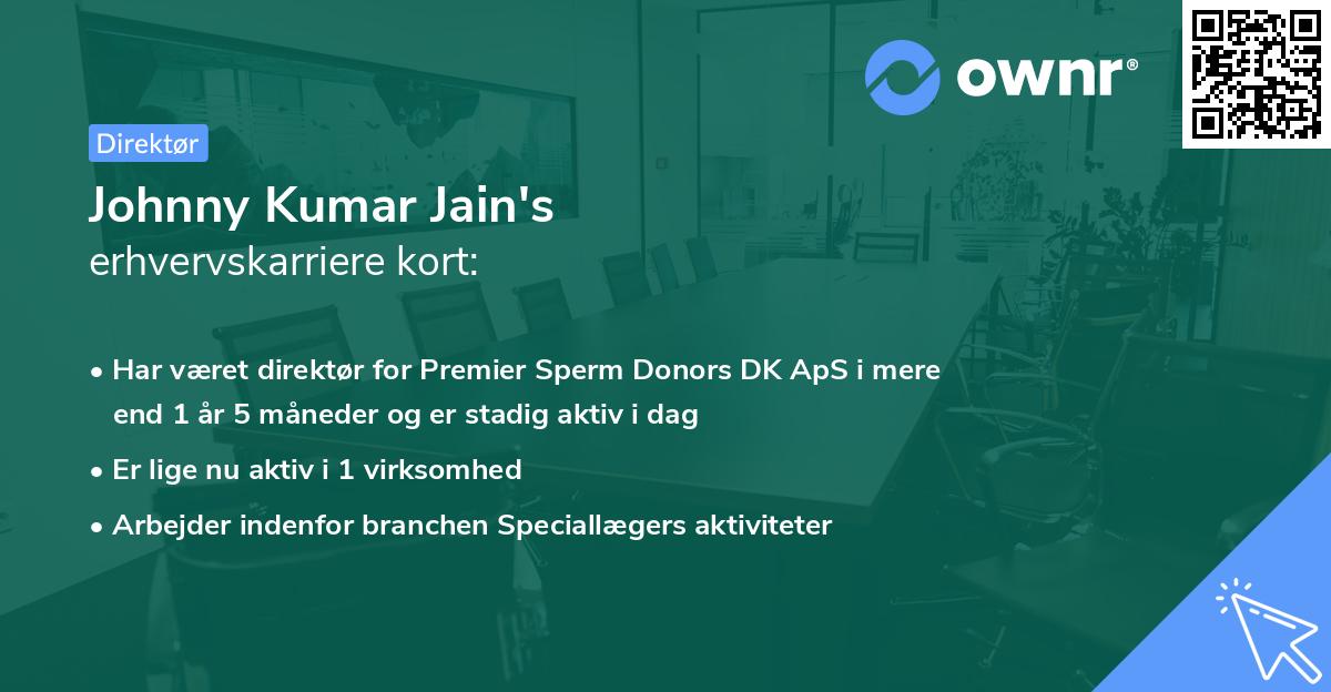 Johnny Kumar Jain's erhvervskarriere kort