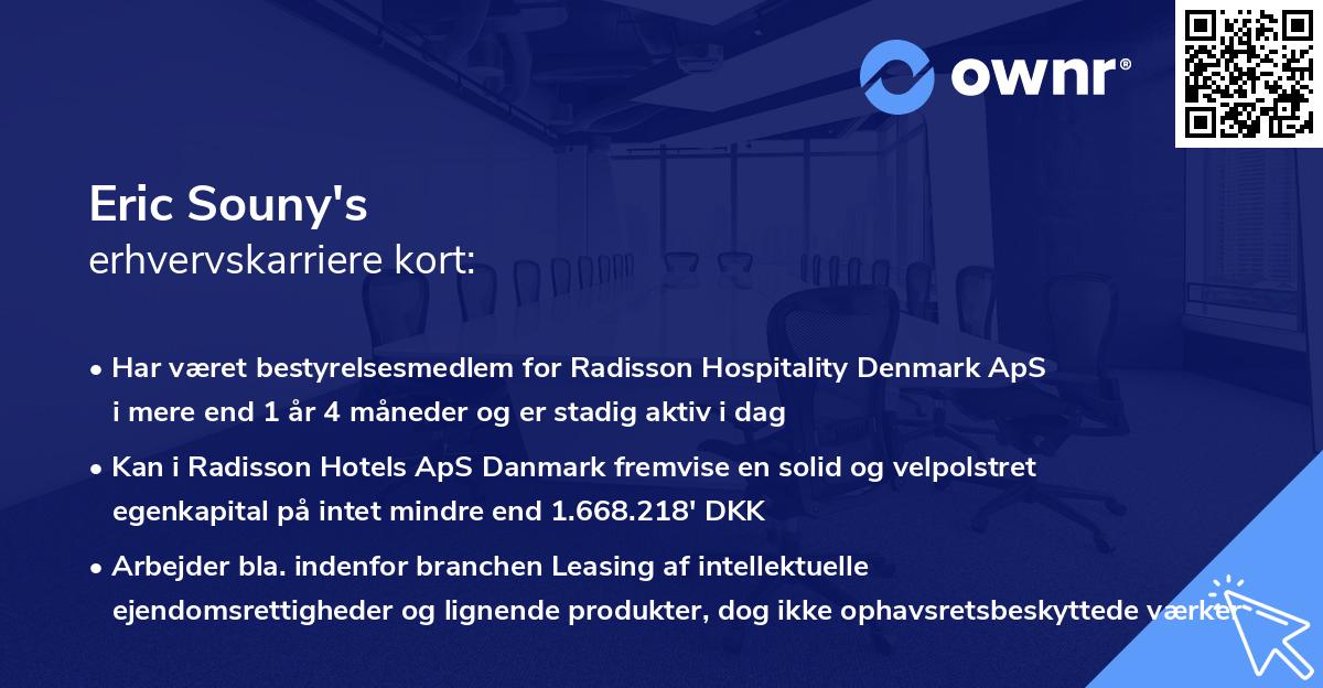 Eric Souny's erhvervskarriere kort