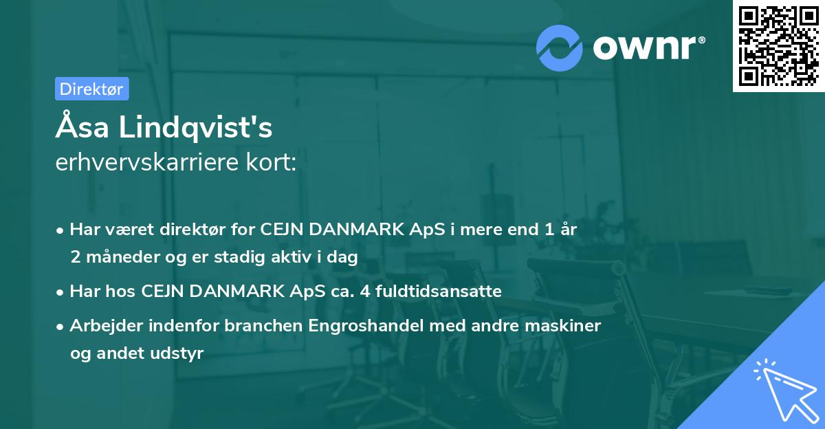 Åsa Lindqvist's erhvervskarriere kort