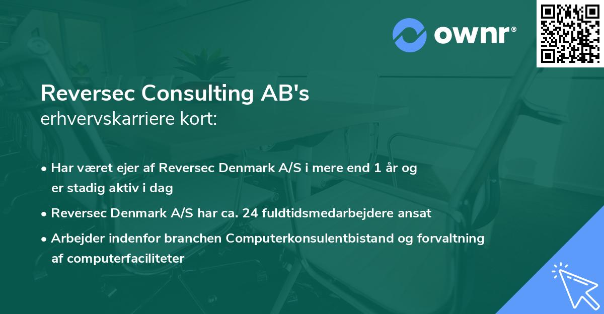 Reversec Consulting AB's erhvervskarriere kort