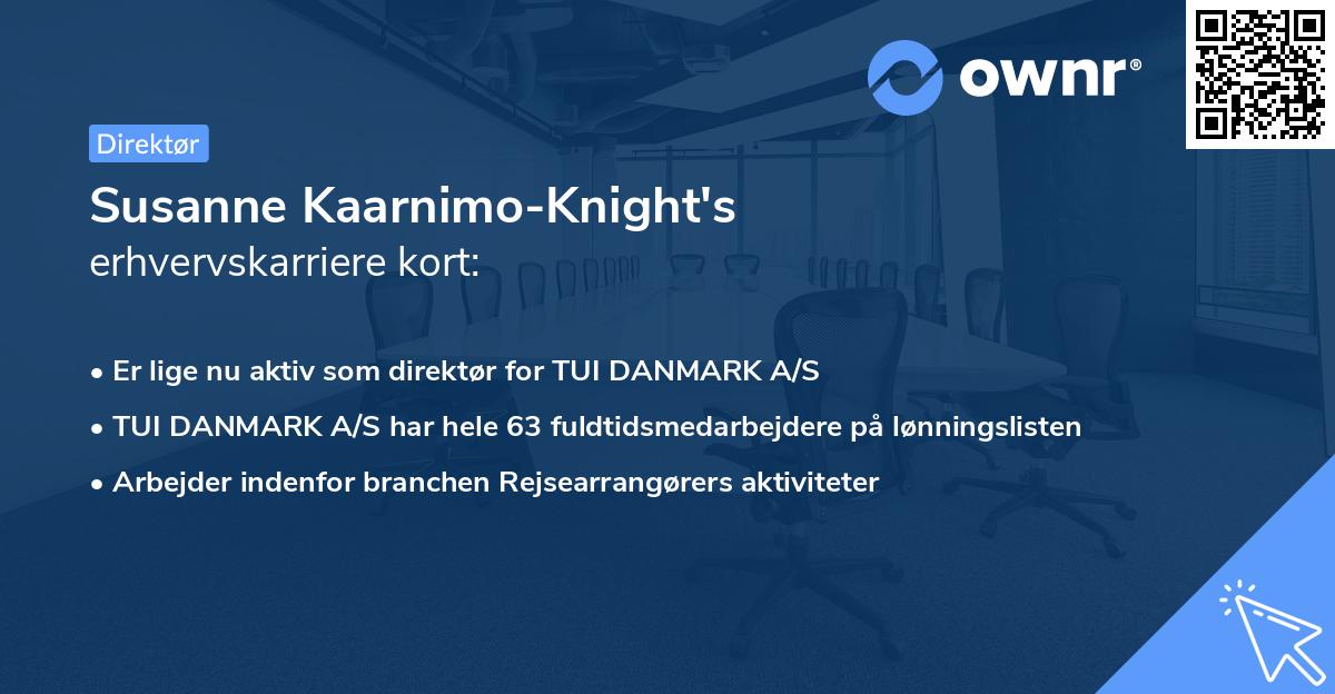 Susanne Kaarnimo-Knight's erhvervskarriere kort