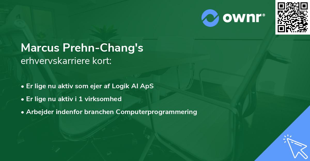 Marcus Prehn-Chang's erhvervskarriere kort